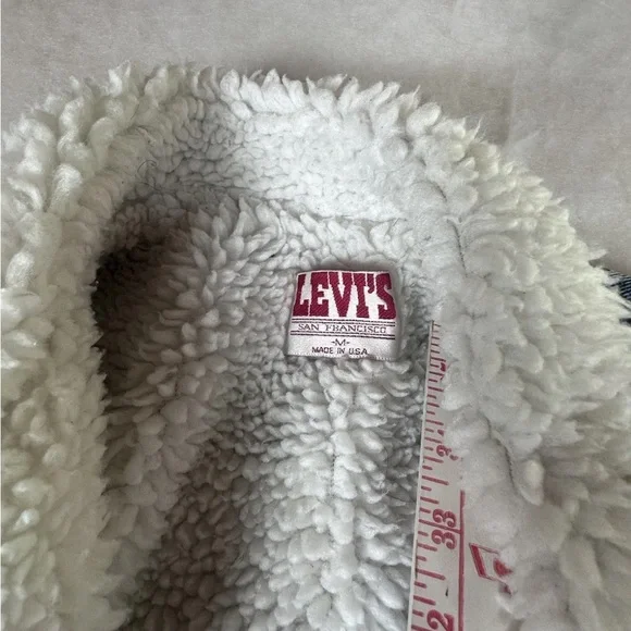 Levi Sherpa Jean Jacket San Francisco MediumUSA Made 80's Trucker Vintage Levi's - Picture 2 of 12